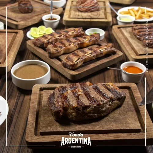 platillos del restaurante fonda argentina en playa del carmen