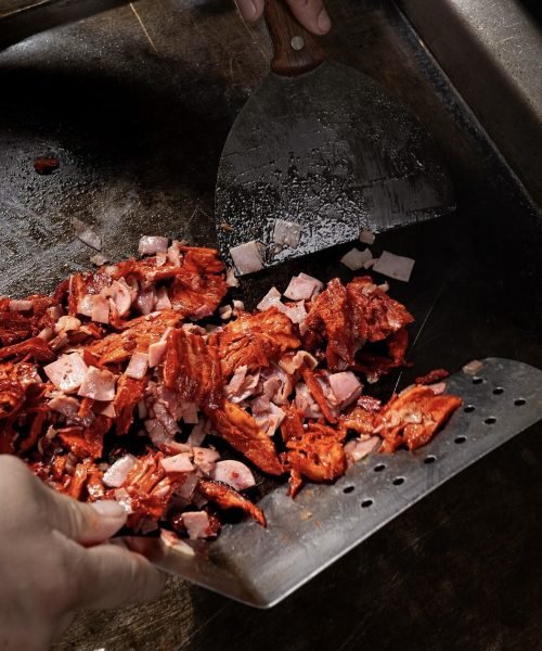 Carne al pastor en plancha
