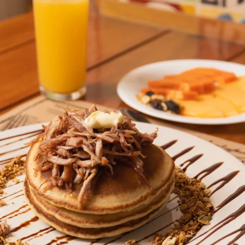 hot cakes en el restaurante manjar blanco centro de merida