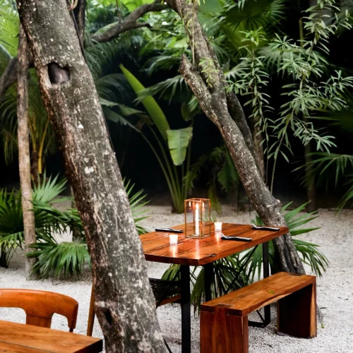 Interior del restaurante arca en tulum