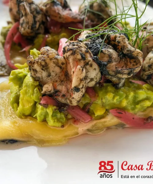 platillo de mariscos en el restaurante casa bonilla