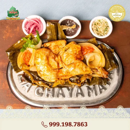 Plato de yucatán el pollo pibil