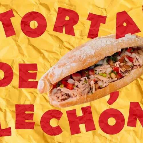 torta de lechón en el restaurante krujipollo